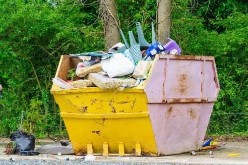 Chingford residential area with a skip bin placed on the street