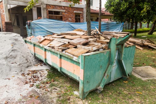 Construction site with builders waste materials