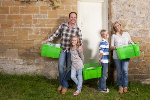 Professional waste clearance team in action